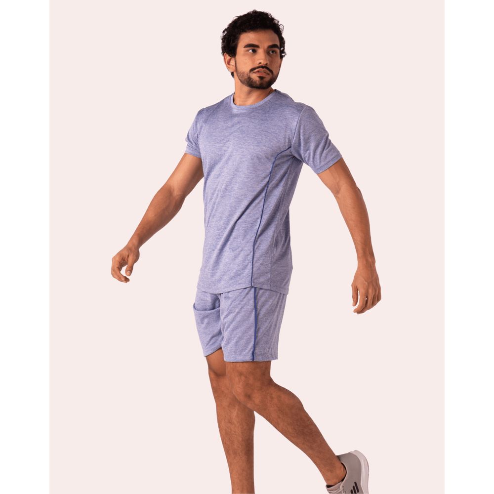 Bermuda Masculina Fitness Com Tecido Mesclado e Viés - Borman Bermuda Masculina Fitness Com Tecido Mesclado e Viés - Borman