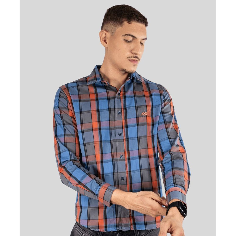 Camisa Mx Urban Manga Longa de Botão e Xadrez Camisa Mx Urban Manga Longa de Botão e Xadrez