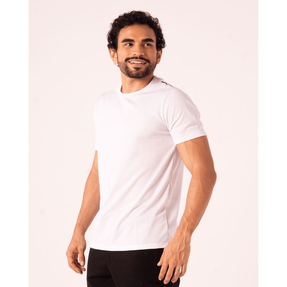 Camiseta Masculina Fitness Lisa Quadriculada - Ninety Eight Camiseta Masculina Fitness Lisa Quadriculada - Ninety Eight